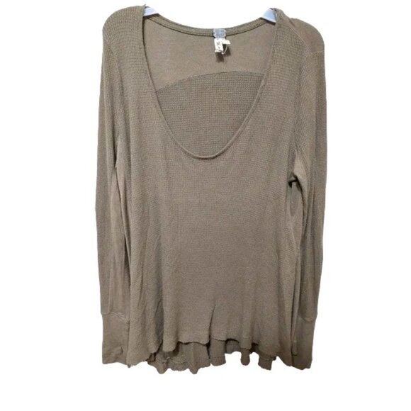 FREE PEOPLE We the free army green long sleeve flowy thumb hole size m - Picture 1 of 8